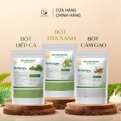 Combo chăm sóc da mặt: Bột Diếp cá - Bột Trà xanh - Bột Cám gạo